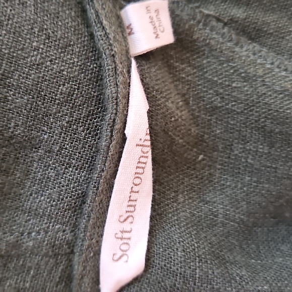 Soft Surroundings Emelia Linen Blend Cold Shoulder Dress Women's Medium Slouchy - Picture 9 of 10